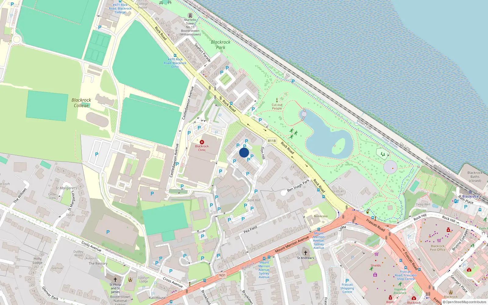 Overhead map showing the location of 51 Castledawson, Blackrock