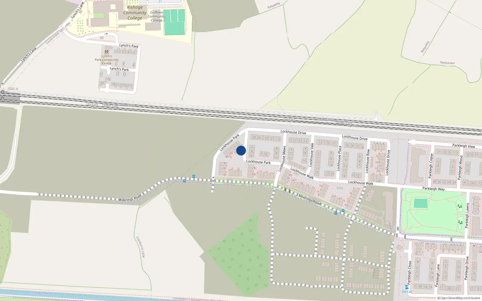 Overhead map showing the location of 51 Lockhouse Park, Clonburris Little