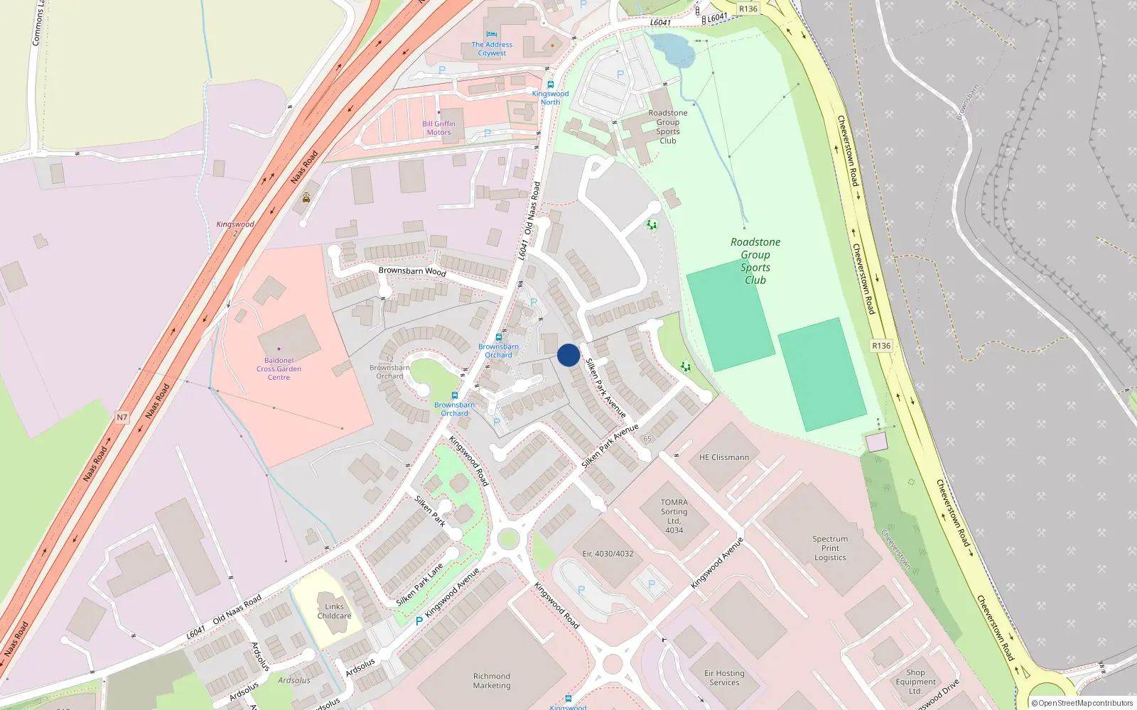 Overhead map showing the location of 51 Silken Park Avenue, Dublin 22
