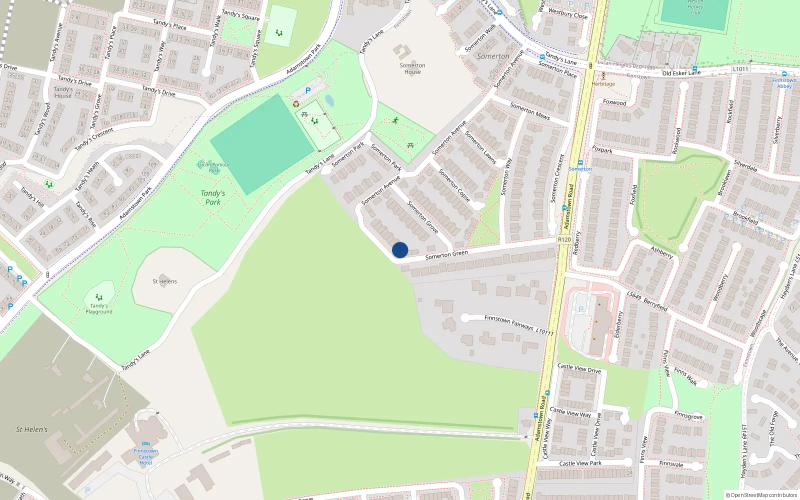 Overhead map showing the location of 51 Somerton Avenue, Finnstown