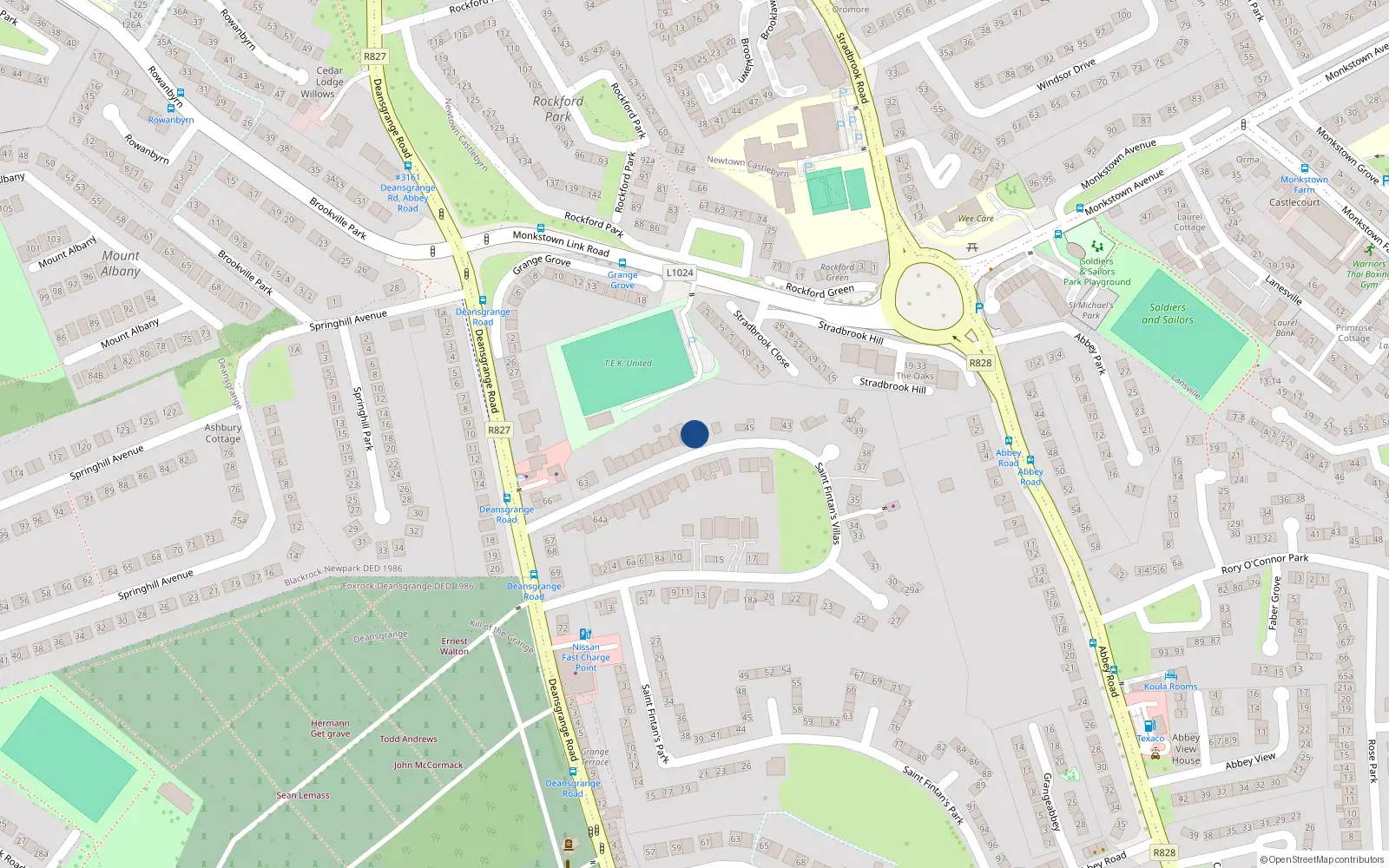 Overhead map showing the location of 51 St Fintans Villas, Deans Grange, Dublin