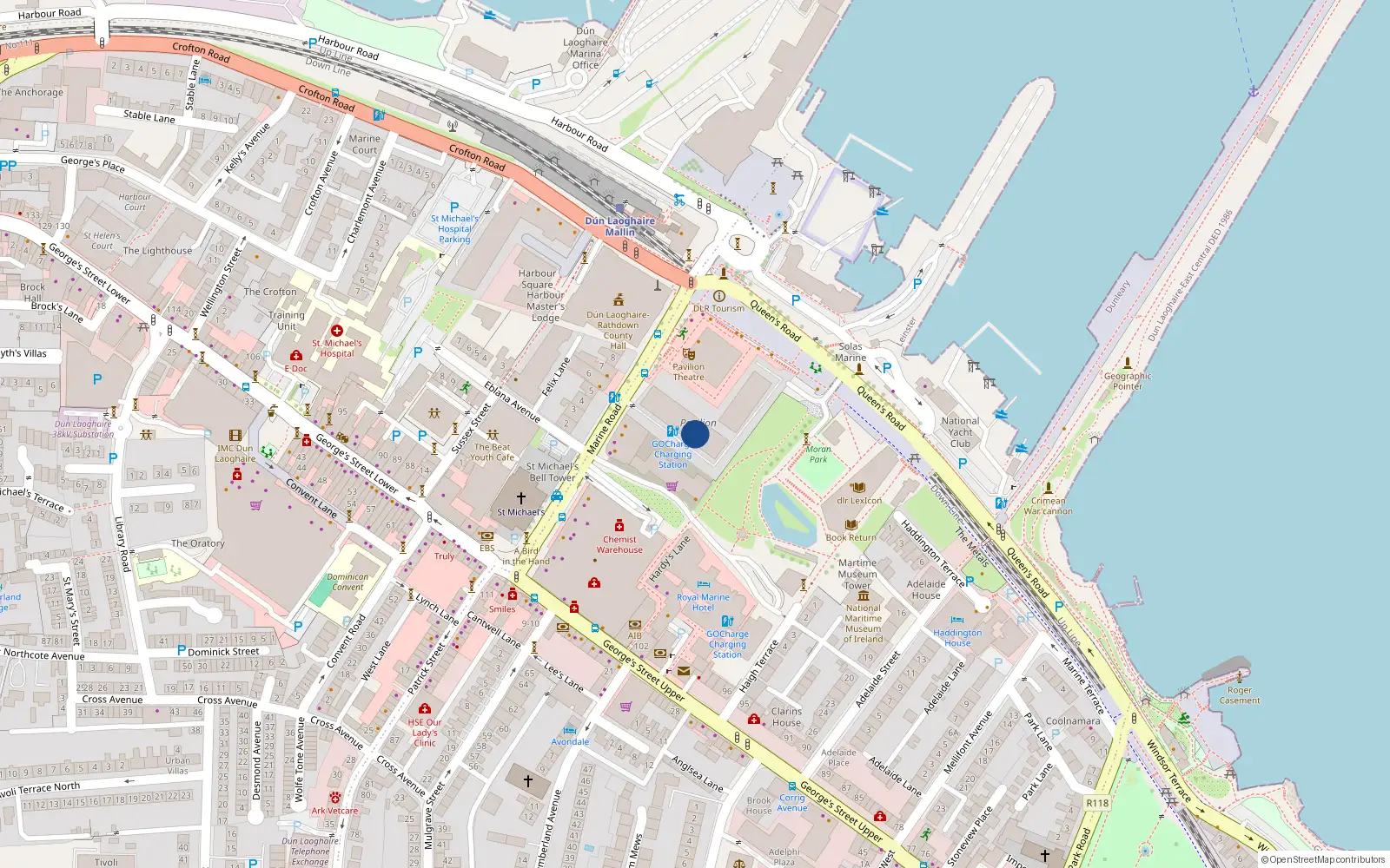 Overhead map showing the location of 51 the Pavillion, Marine Road, Dun Laoghaire