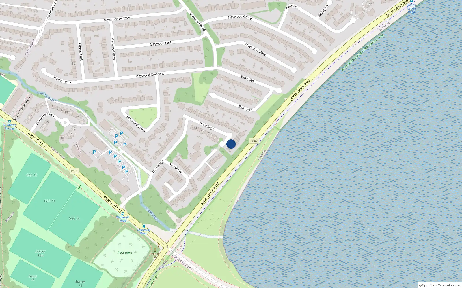 Overhead map showing the location of 51 the Village, Bettyglen, Raheny Dublin 5