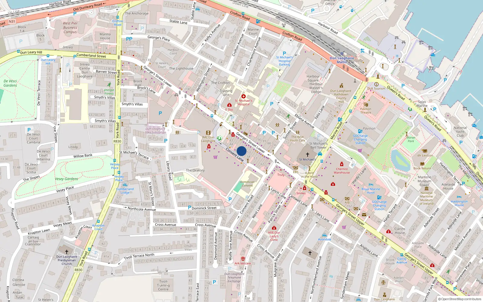 Overhead map showing the location of 52 Convent Lane, Co Dublin