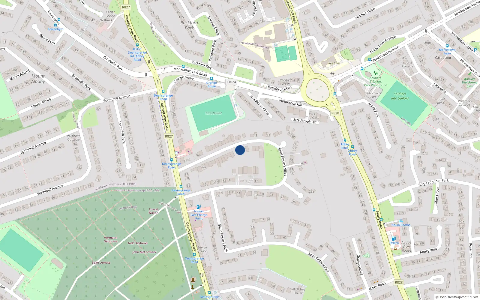 Overhead map showing the location of 52 St Fintans Villas, Deans Grange, Blackrock