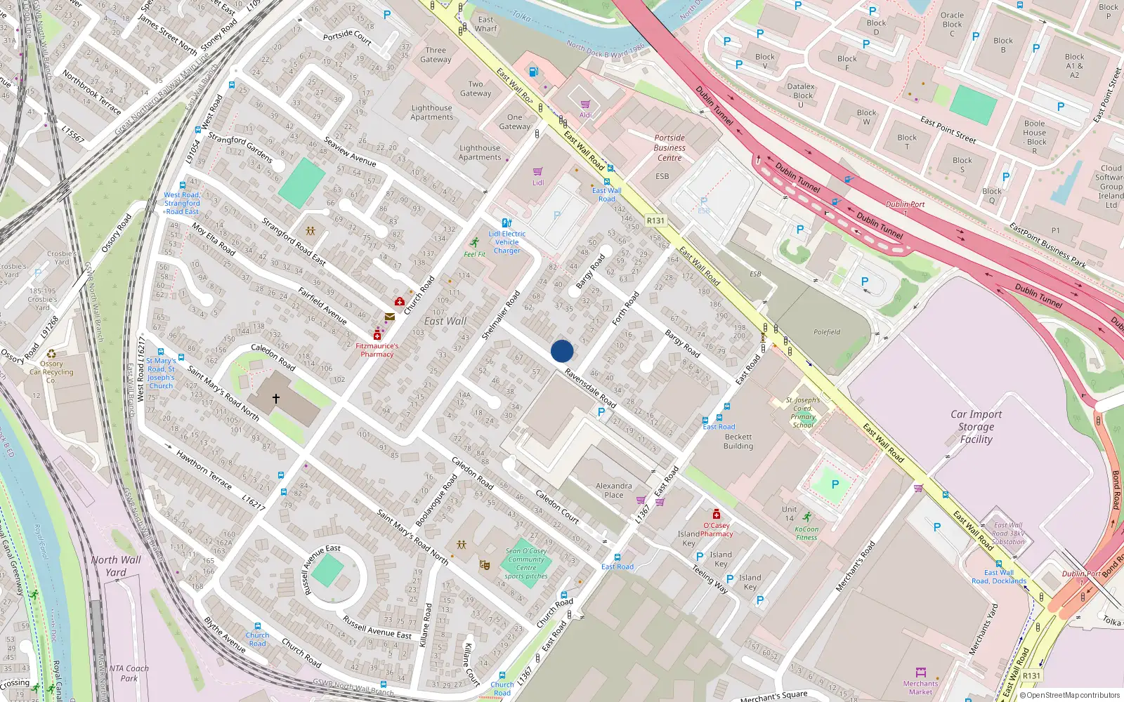 Overhead map showing the location of 54, 54 Ravensdale Road, Dublin 3