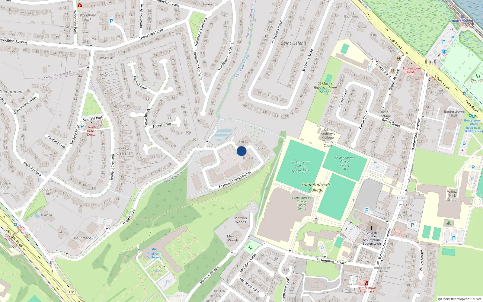 Overhead map showing the location of 54 Seamount, Co. Dublin