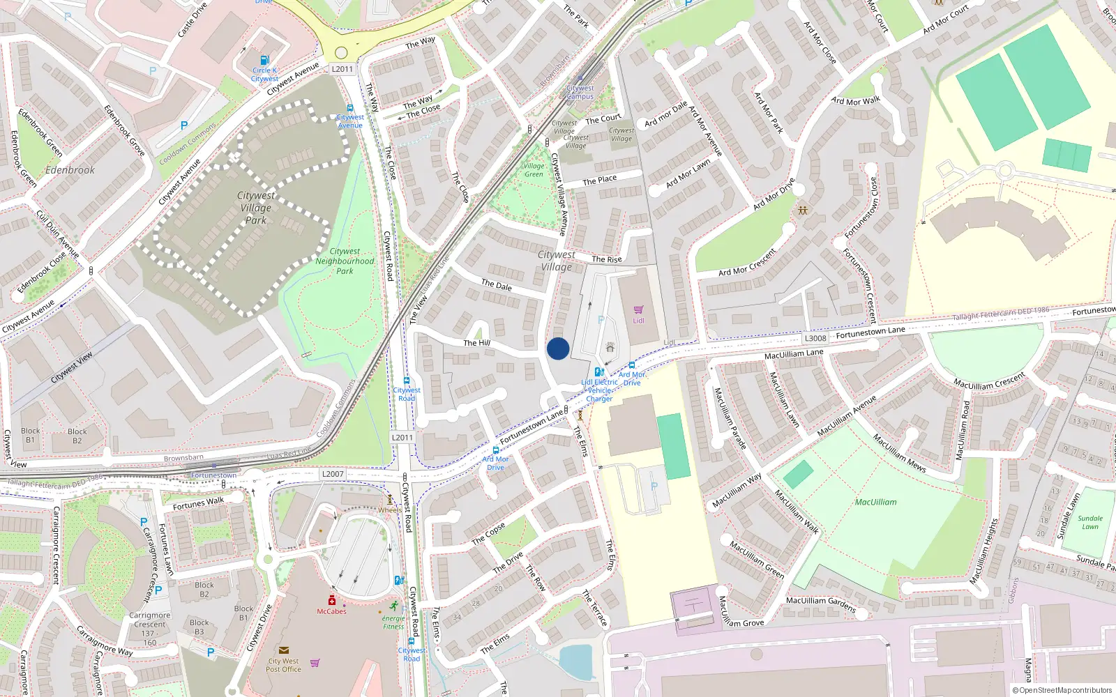 Overhead map showing the location of 55 Citywest Village Avenue, Citywest