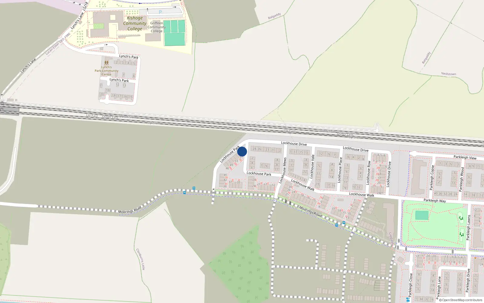 Overhead map showing the location of 55 Lockhouse Park, Clonburris Little