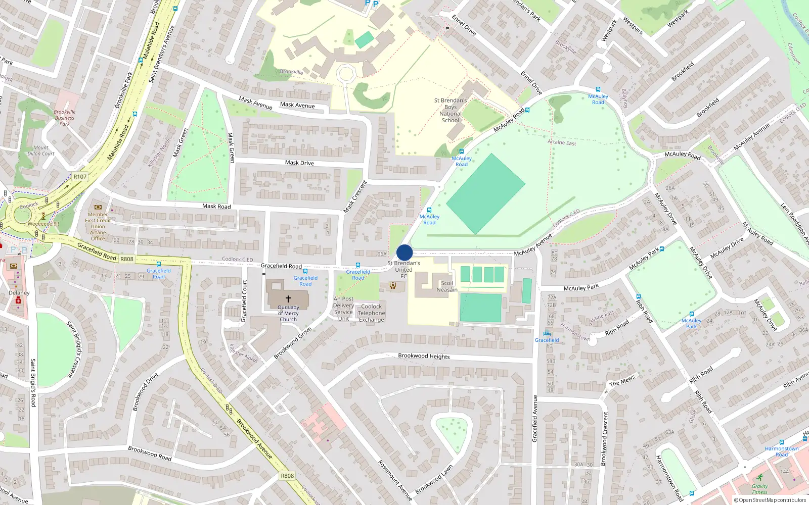 Overhead map showing the location of 55 Rioh Road, Artane, Dublin 5