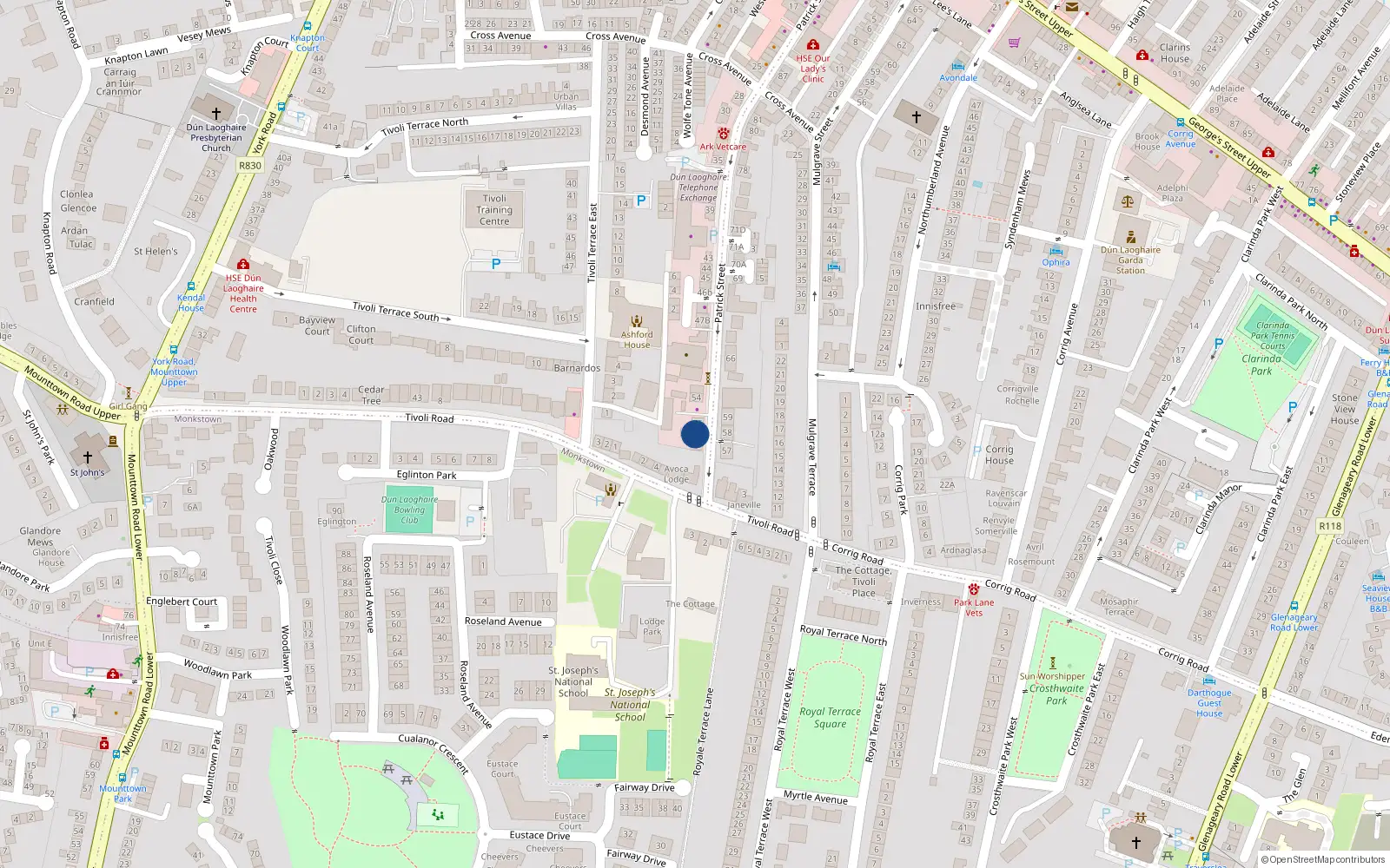 Overhead map showing the location of 55A Patrick Street, Dublin