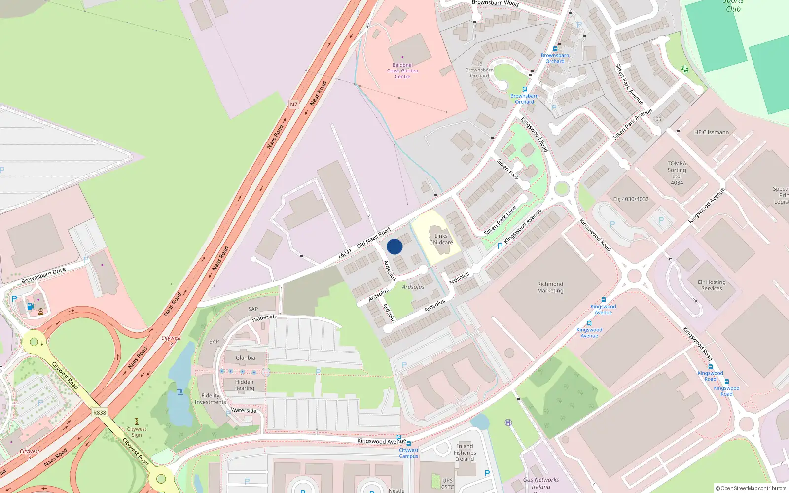 Overhead map showing the location of 57 Ardsolus, Brownsbarn