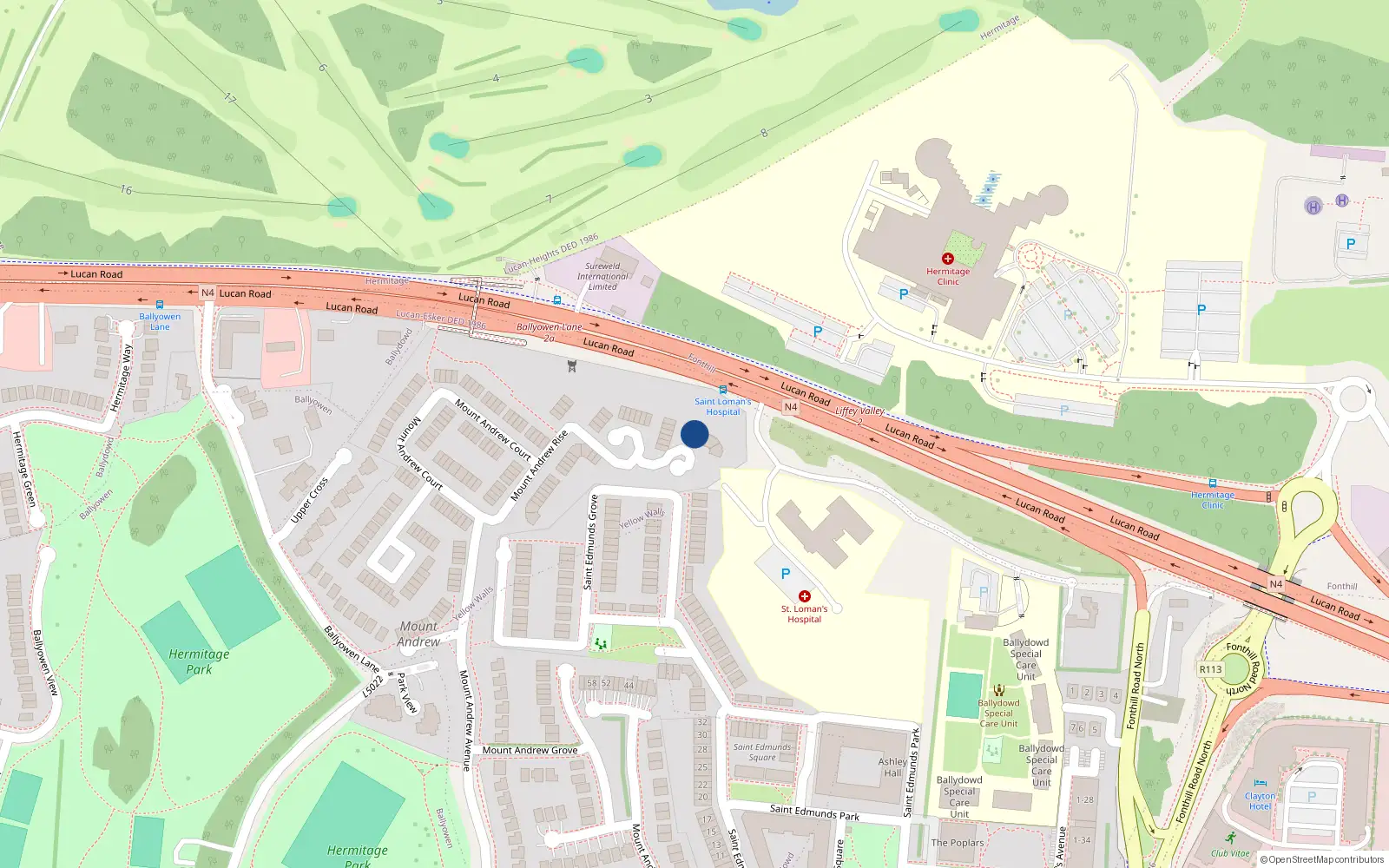 Overhead map showing the location of 59 Mount Andrew Rise, Lucan