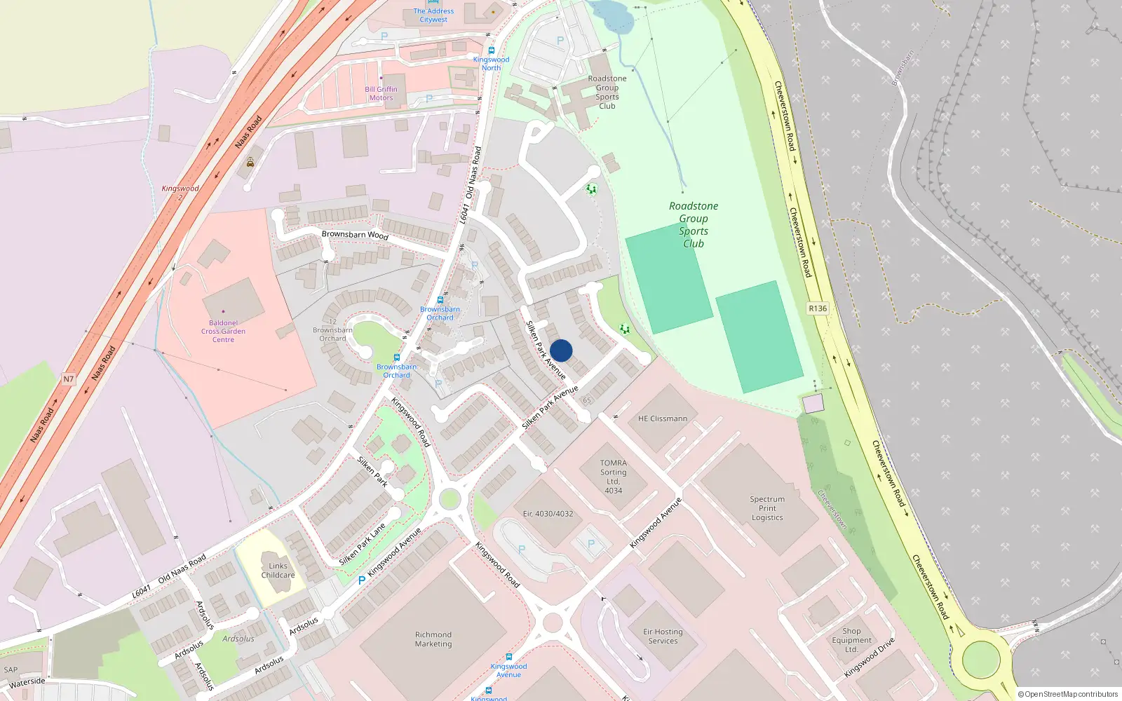 Overhead map showing the location of 59 Silken Park Avenue, Dublin 22