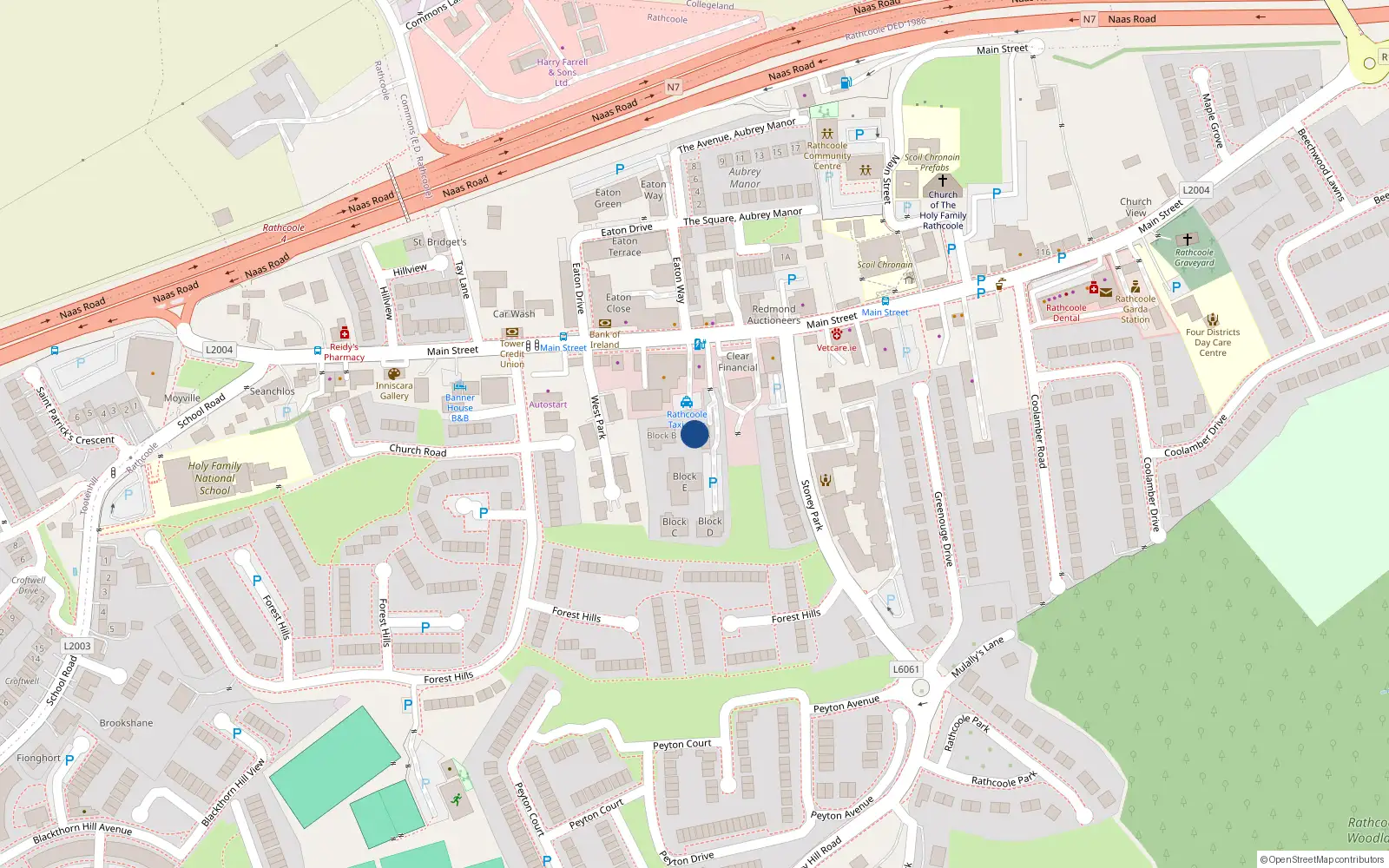 Overhead map showing the location of 59 the Courthouse, Main Street, Rathcoole