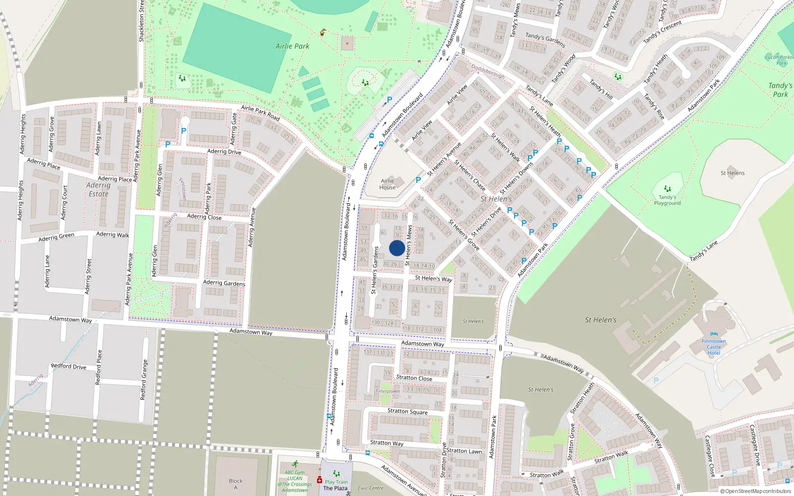 Overhead map showing the location of 6 Airlie View, St.helen's, Adamstown