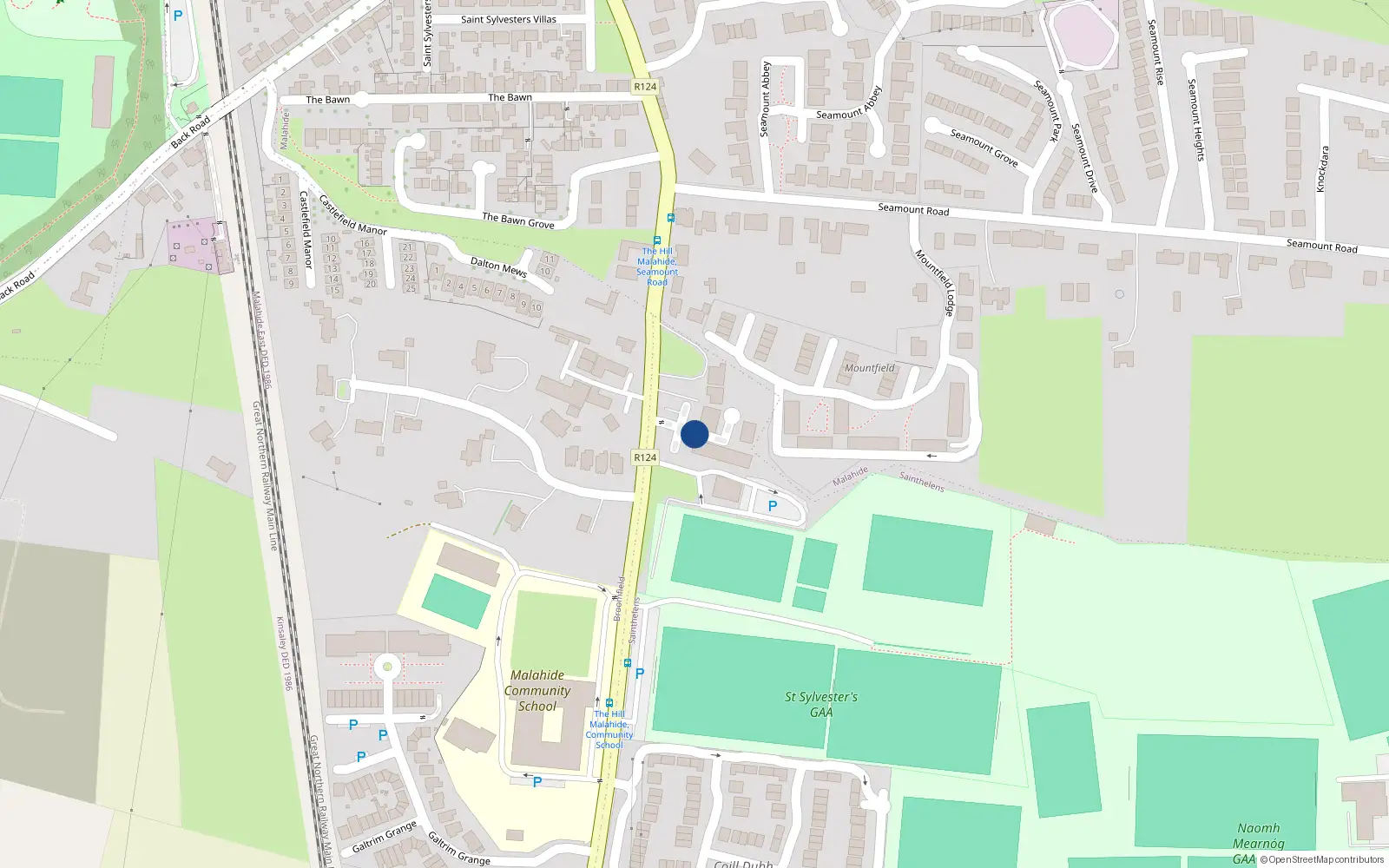 Overhead map showing the location of 6 Broomfield Mews, Malahide