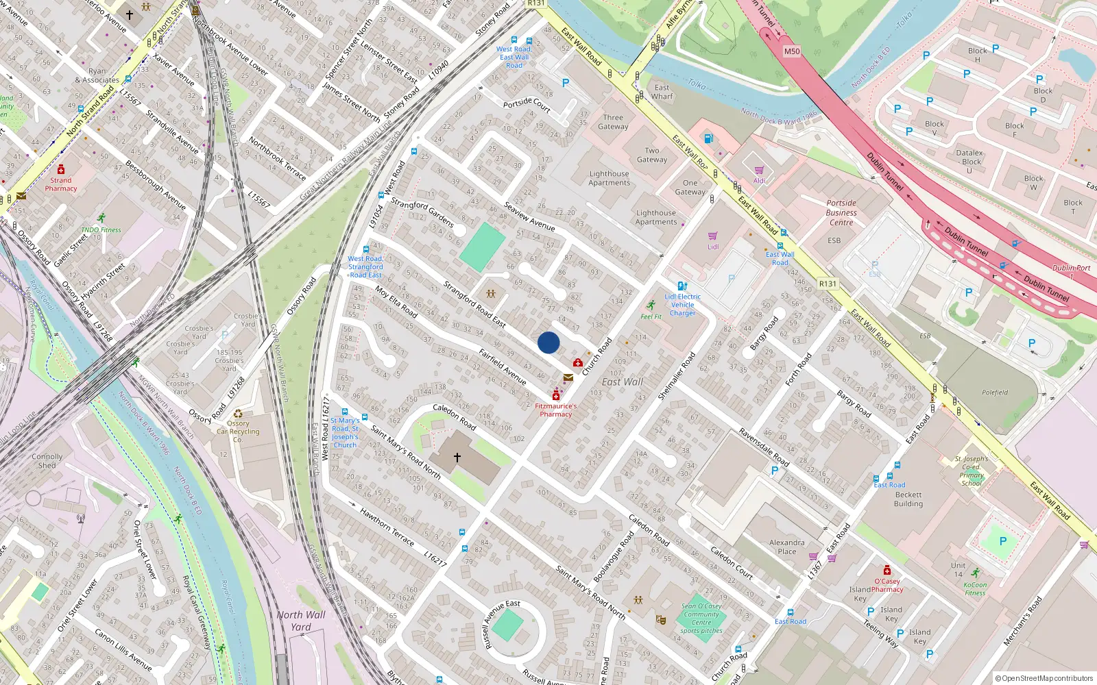 Overhead map showing the location of 6 Church Square, Dublin 3