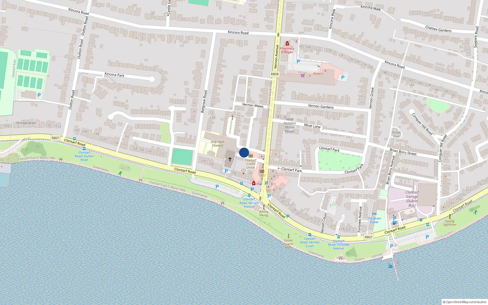 Overhead map showing the location of 6 Churchgate Avenue, Dublin 3