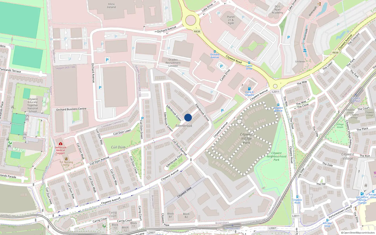Overhead map showing the location of 6 Edenbrook Green