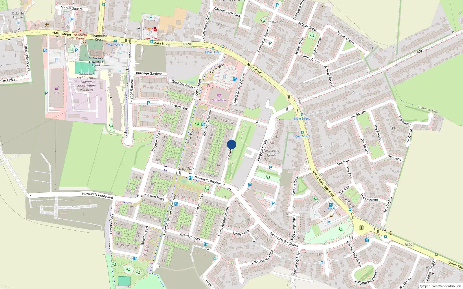 Overhead map showing the location of 6 Graydon Glen, Newcastle South