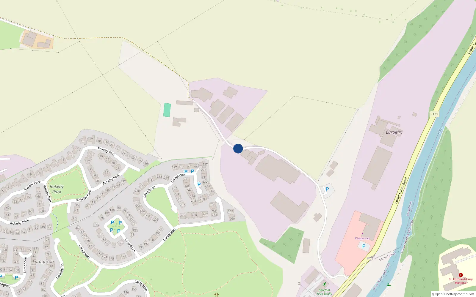 Overhead map showing the location of 6 Hillsborough, Laraghcon, Lucan
