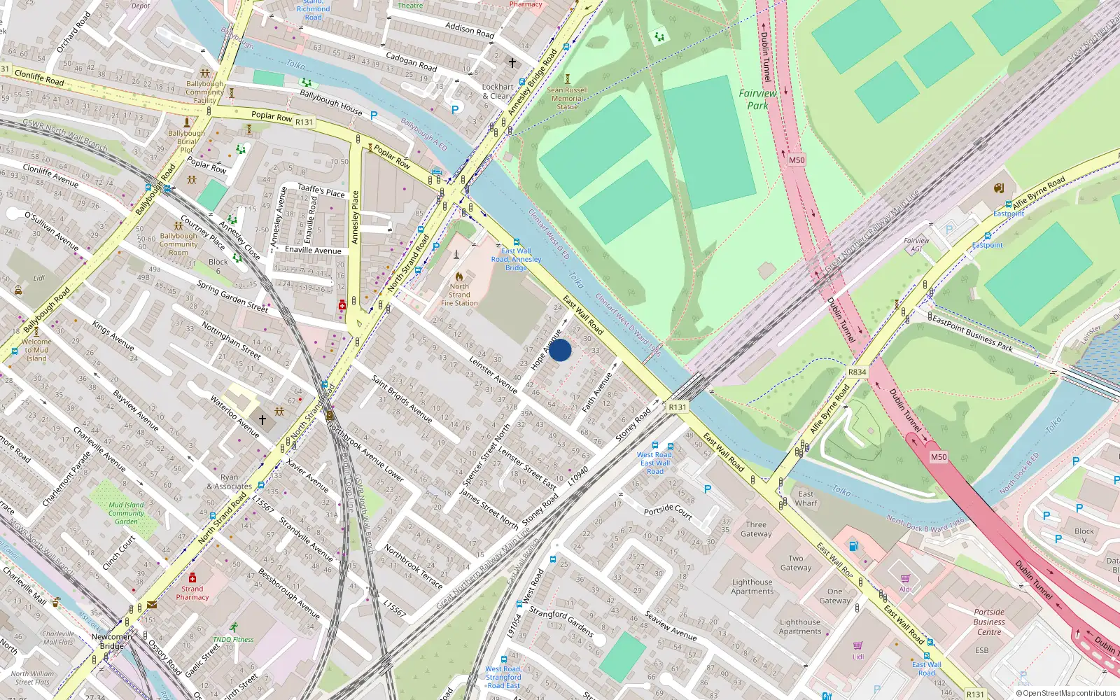 Overhead map showing the location of 6 Hope Avenue, North Strand