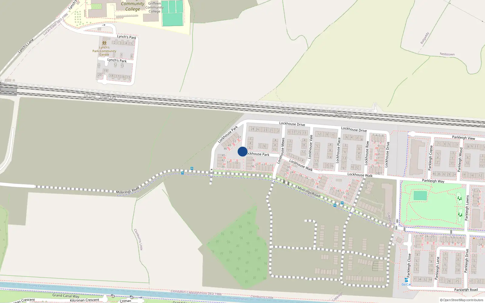 Overhead map showing the location of 6 Lockhouse Park, Clonburris Little