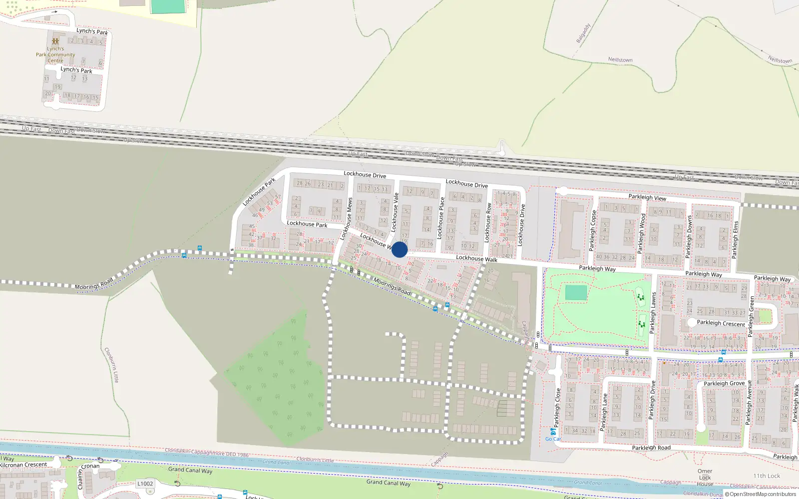 Overhead map showing the location of 6 Lockhouse Walk, Clonburris Little