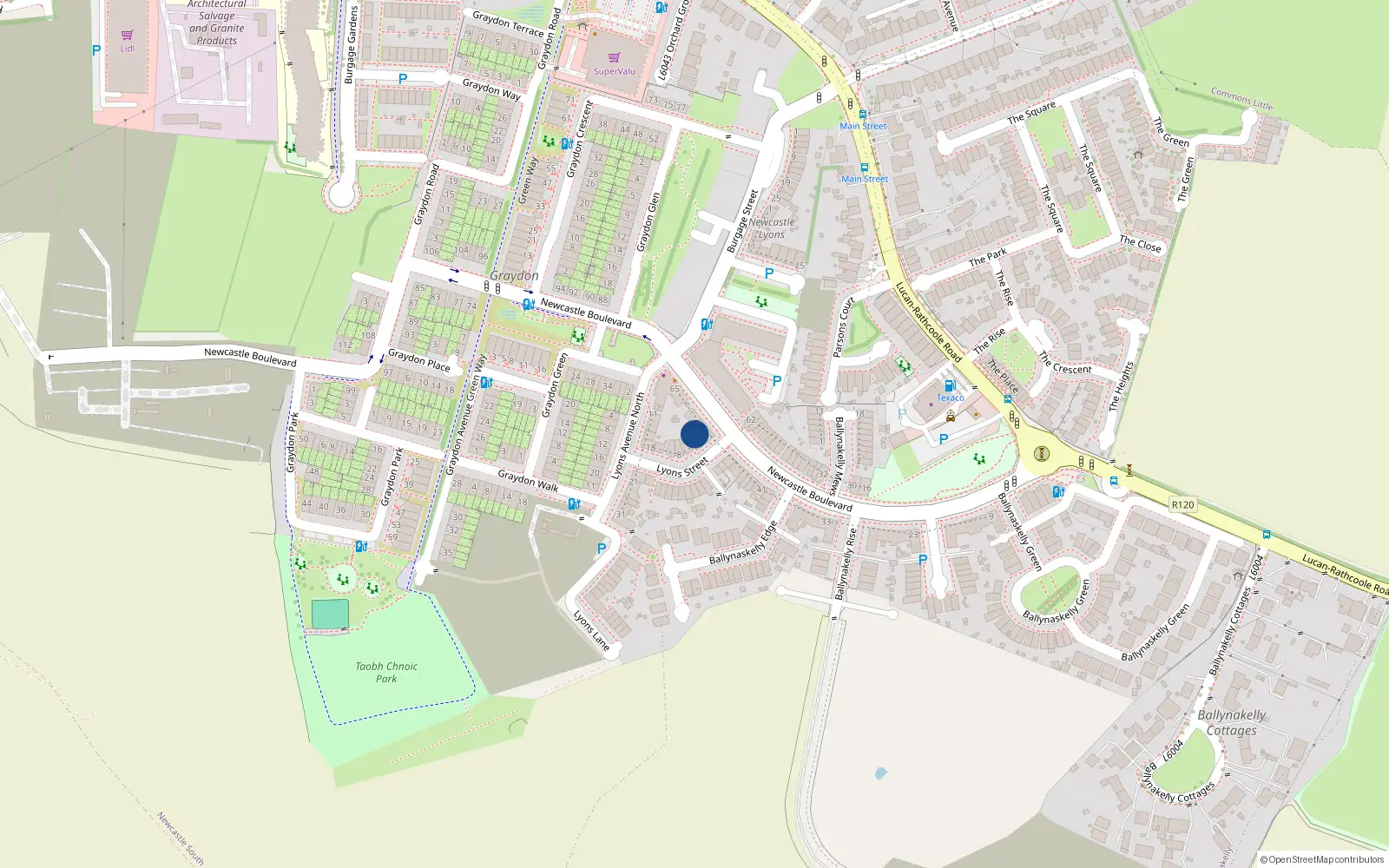 Overhead map showing the location of 6 Lyons Street, Newcastle South