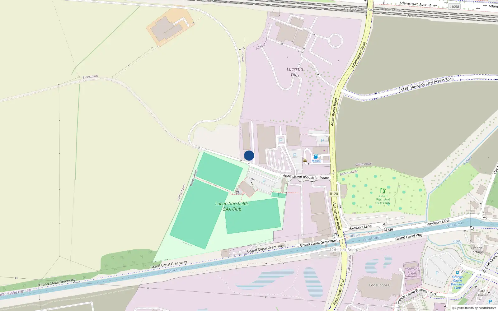 Overhead map showing the location of unit 6 Newcastle Road, Lucan