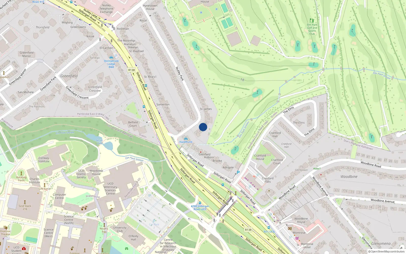 Overhead map showing the location of 6 Nutley Park, Priesthouse