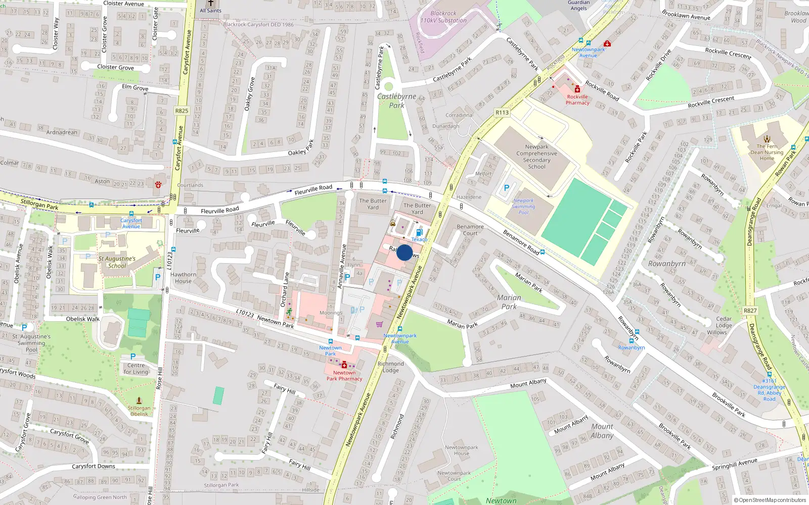 Overhead map showing the location of 6 Ralph Mews, Stillorgan Park