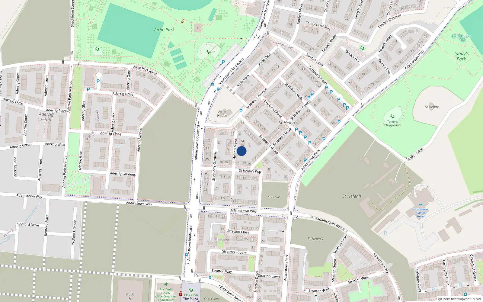 Overhead map showing the location of 6 Saint Helens Mews, Saint Helens, Adamstown