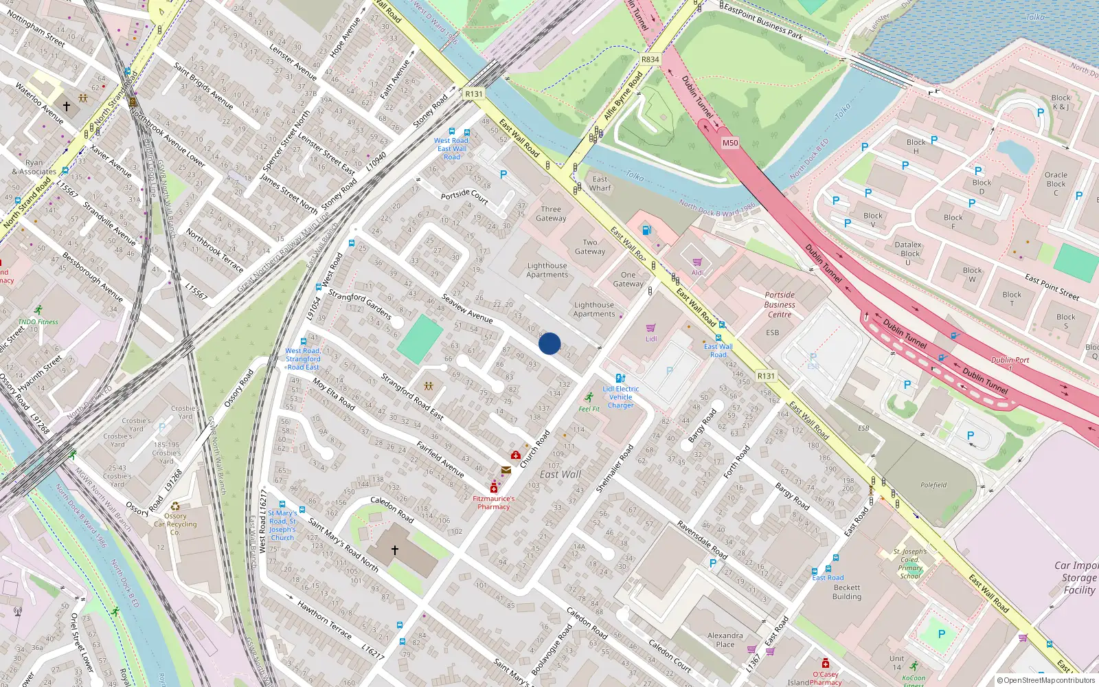 Overhead map showing the location of 6 Seaview Avenue East, Dublin 3