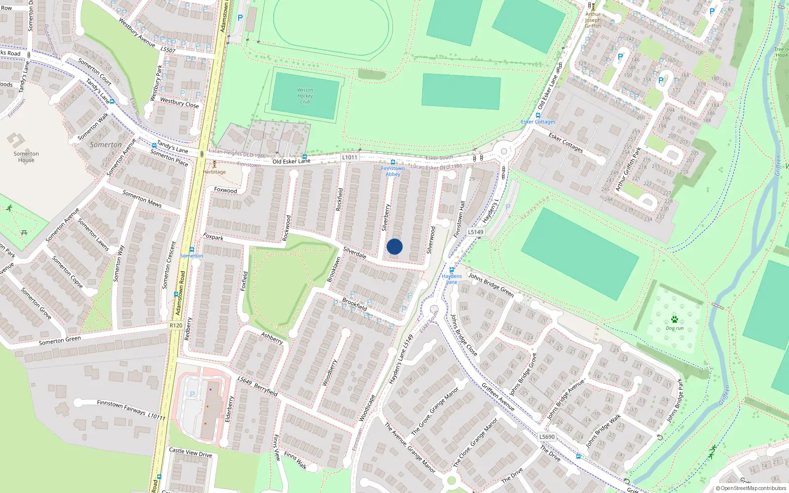 Overhead map showing the location of 6 Silverberry, Lucan