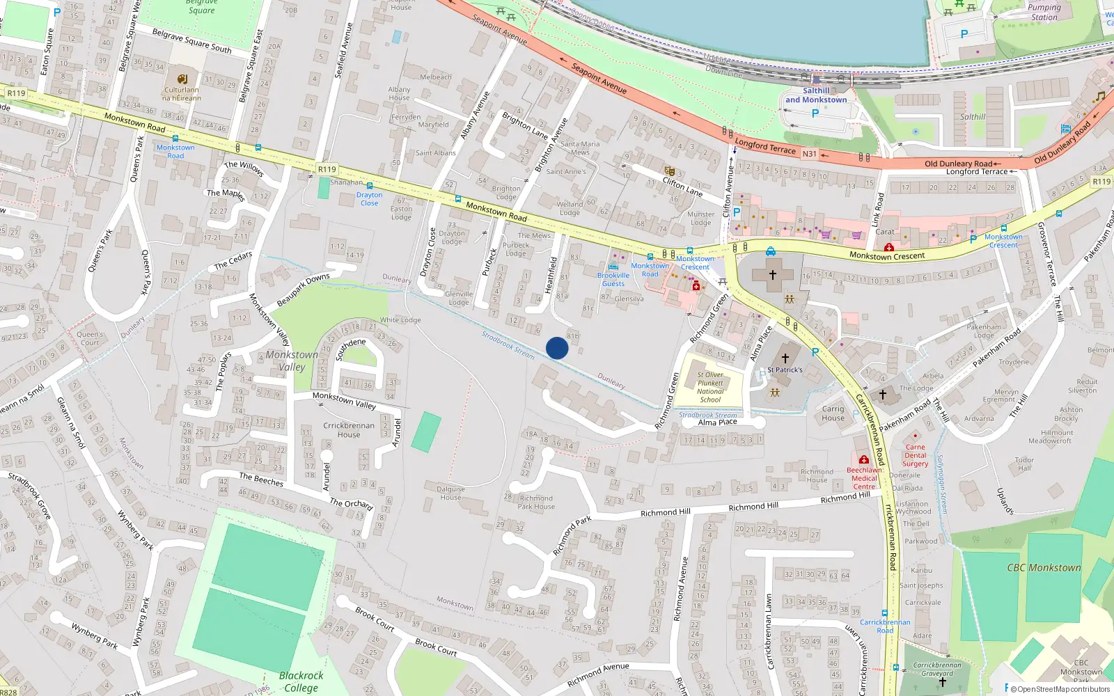 Overhead map showing the location of 6 Somerton, An Charraig Dhubh
