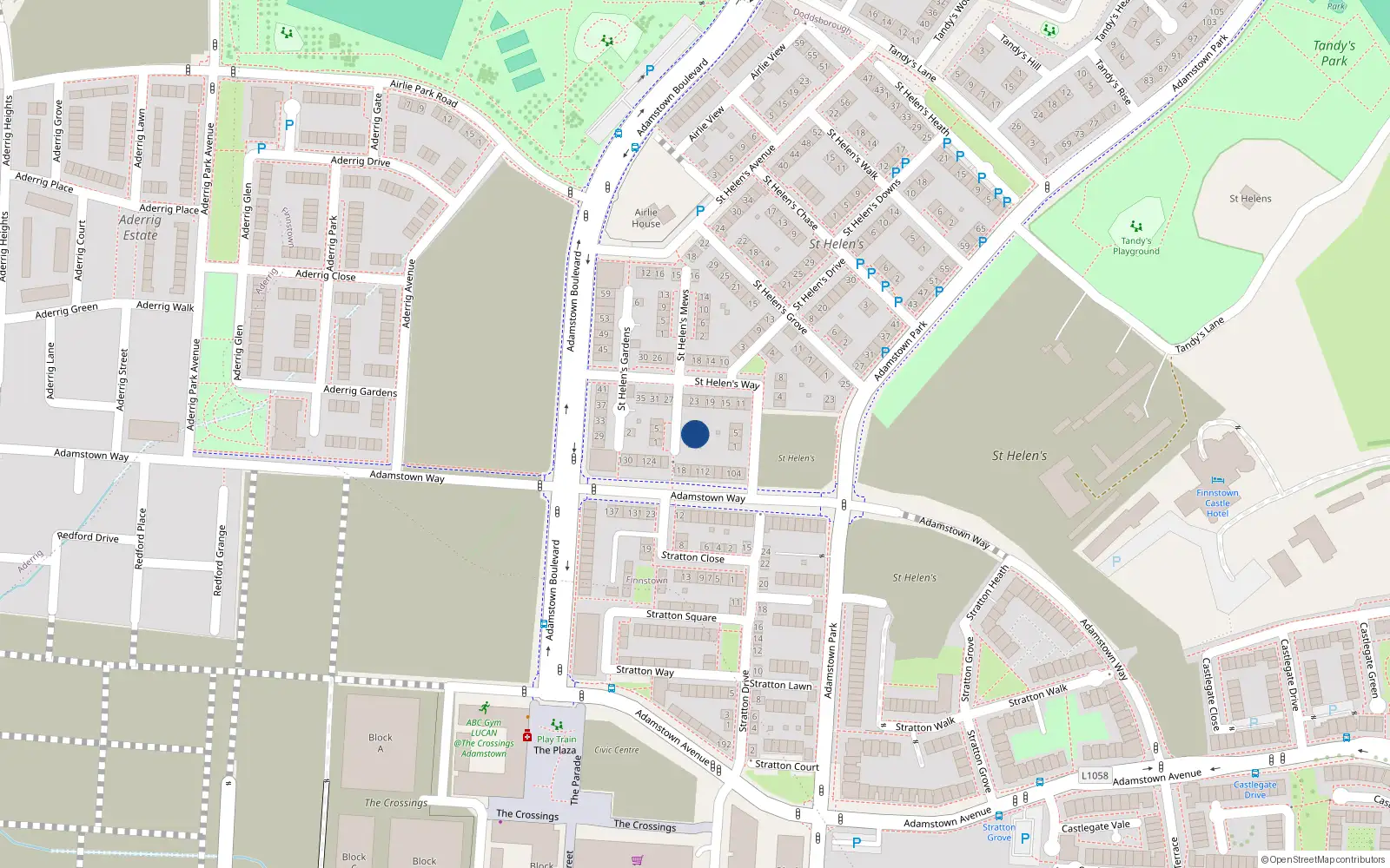 Overhead map showing the location of 6 St. Helen's Court, St. Helen's, Adamstown