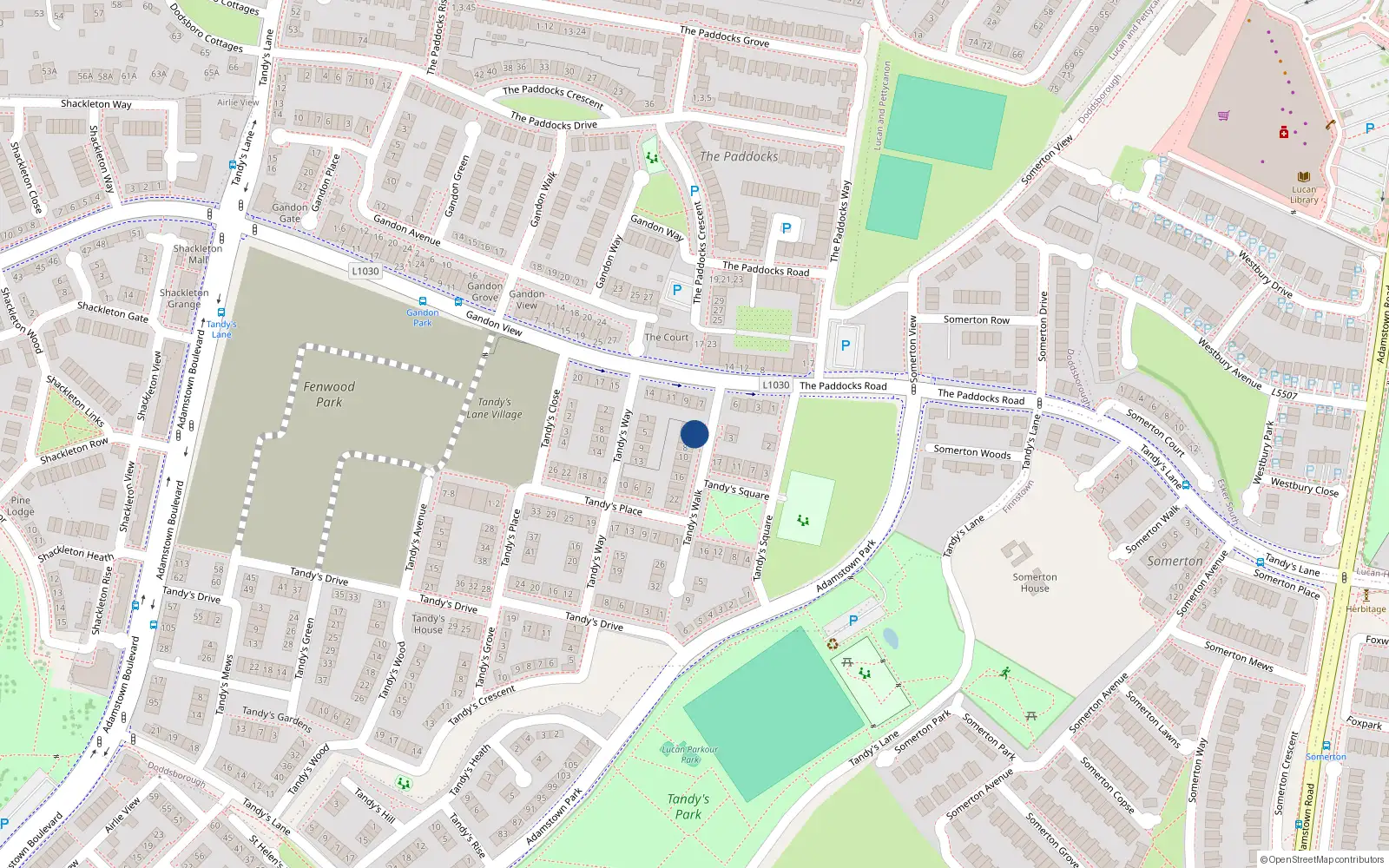 Overhead map showing the location of 6 Tandy's Walk, Adamstown