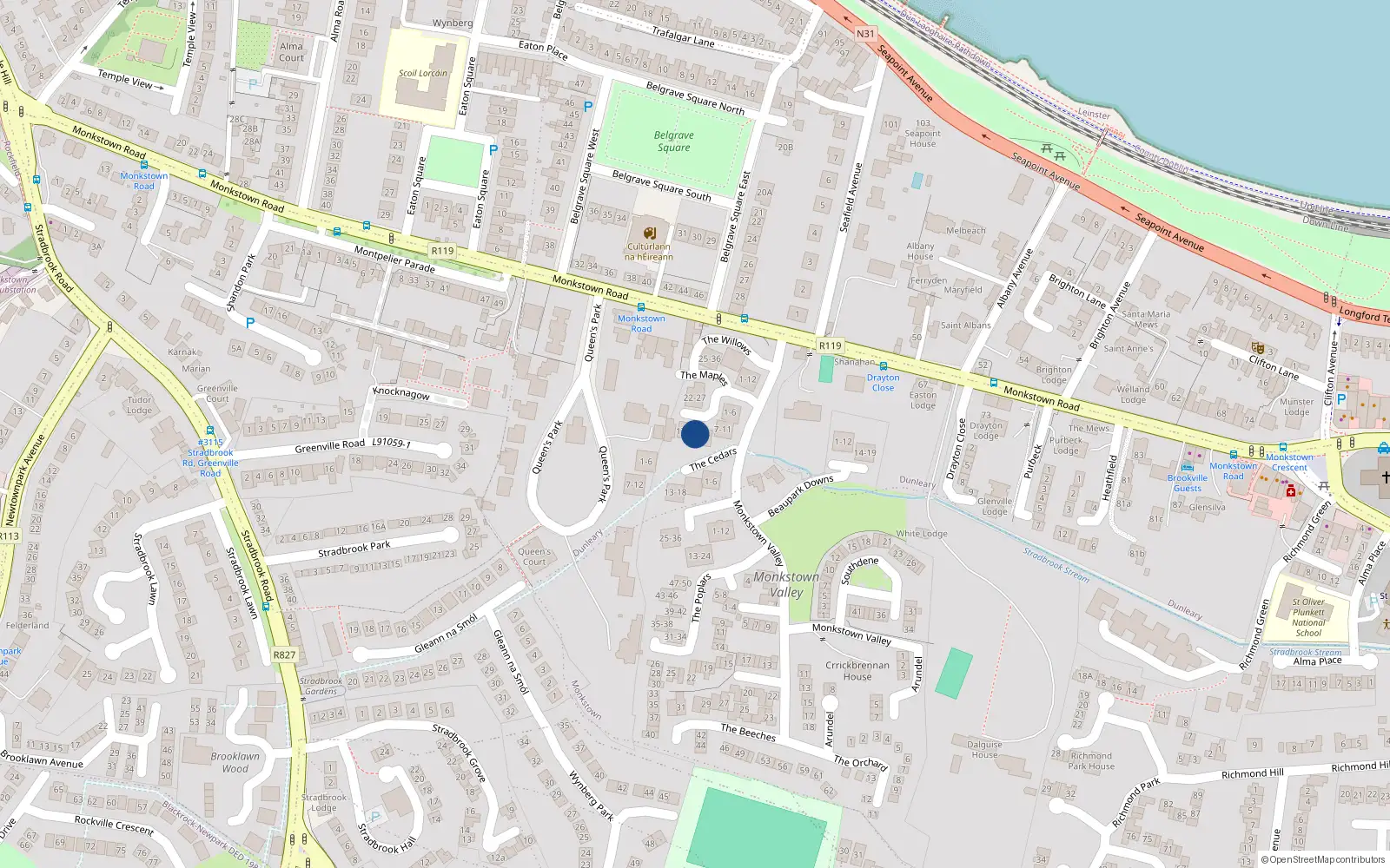 Overhead map showing the location of 6 the Maples, Monkstown Valley, Monkstown