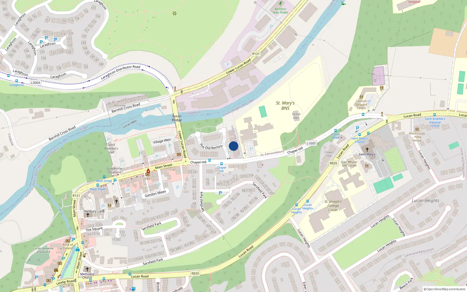 Overhead map showing the location of 6 The Old Rectory, Lucan