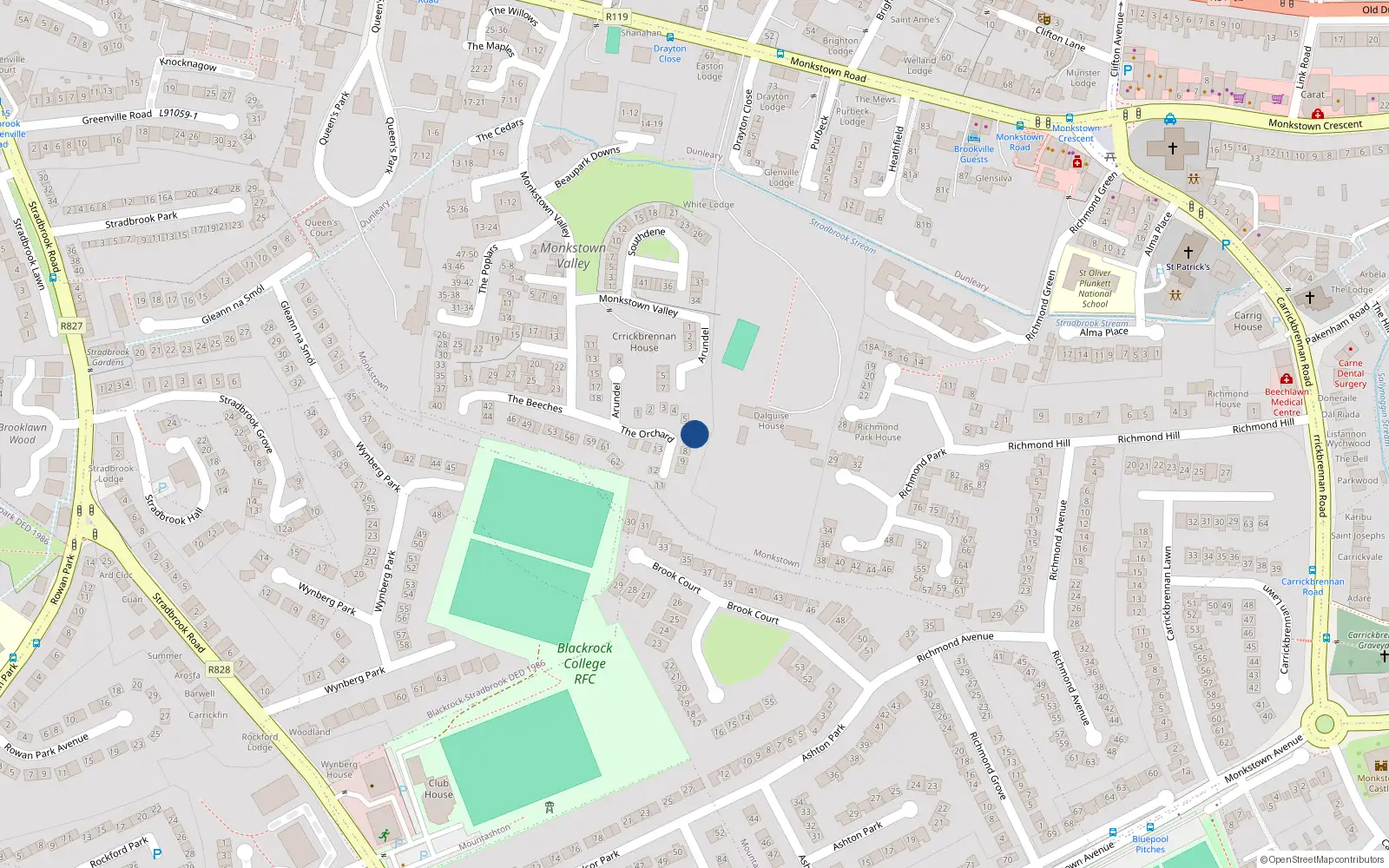 Overhead map showing the location of 6 the Orchard, Monkstown Valley, Monkstown