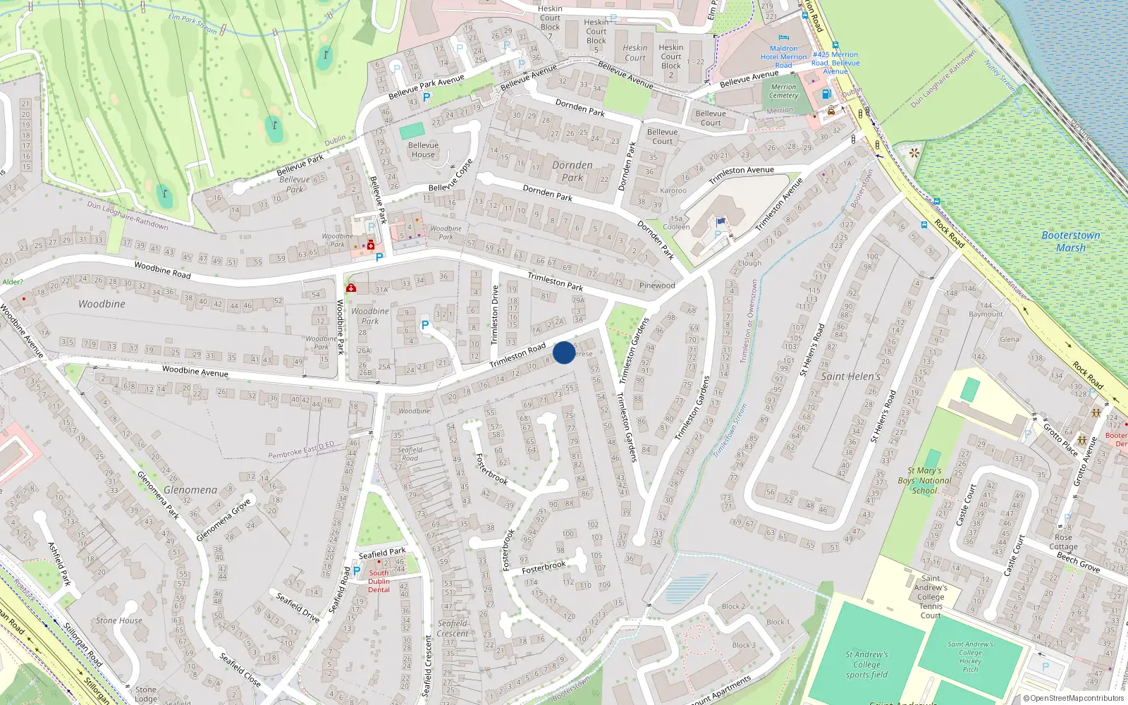 Overhead map showing the location of 6 Trimleston Road, Trimleston or Owenstown