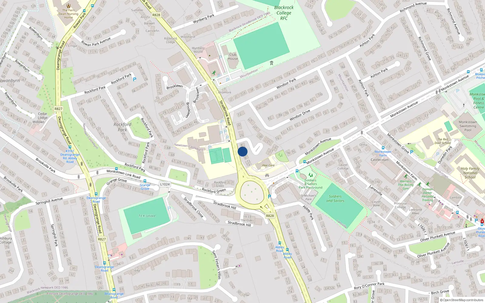 Overhead map showing the location of 6 Windsor Court, Stradbrook Road, Blackrock