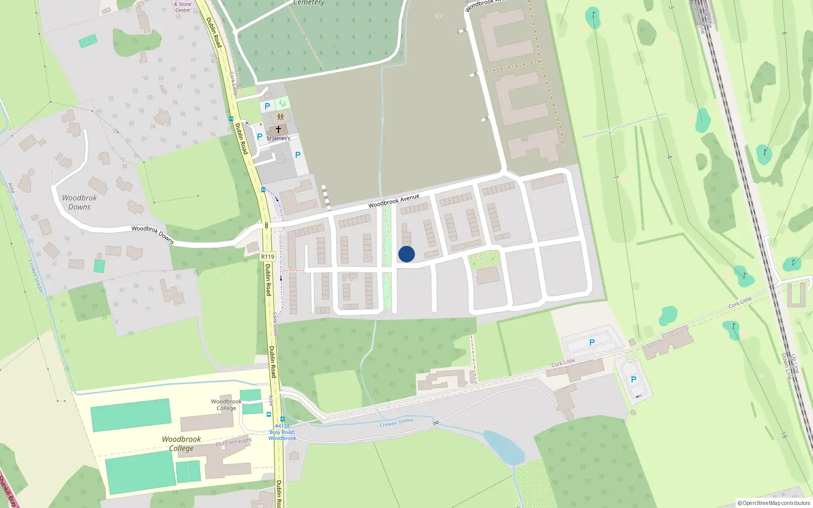Overhead map showing the location of 6 Woodbrook Copse, Bray