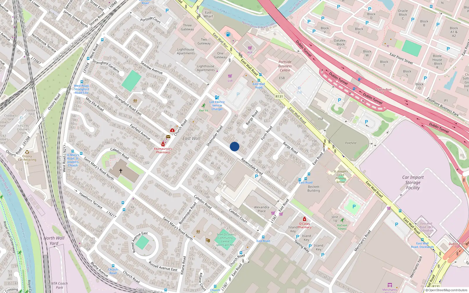 Overhead map showing the location of 60 Ravensdale Road, Dublin 3