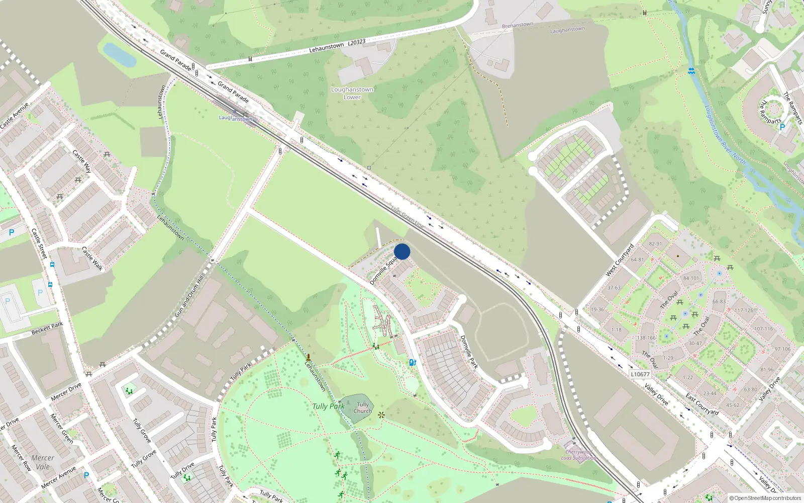 Overhead map showing the location of 619 Domville Square, Laughanstown