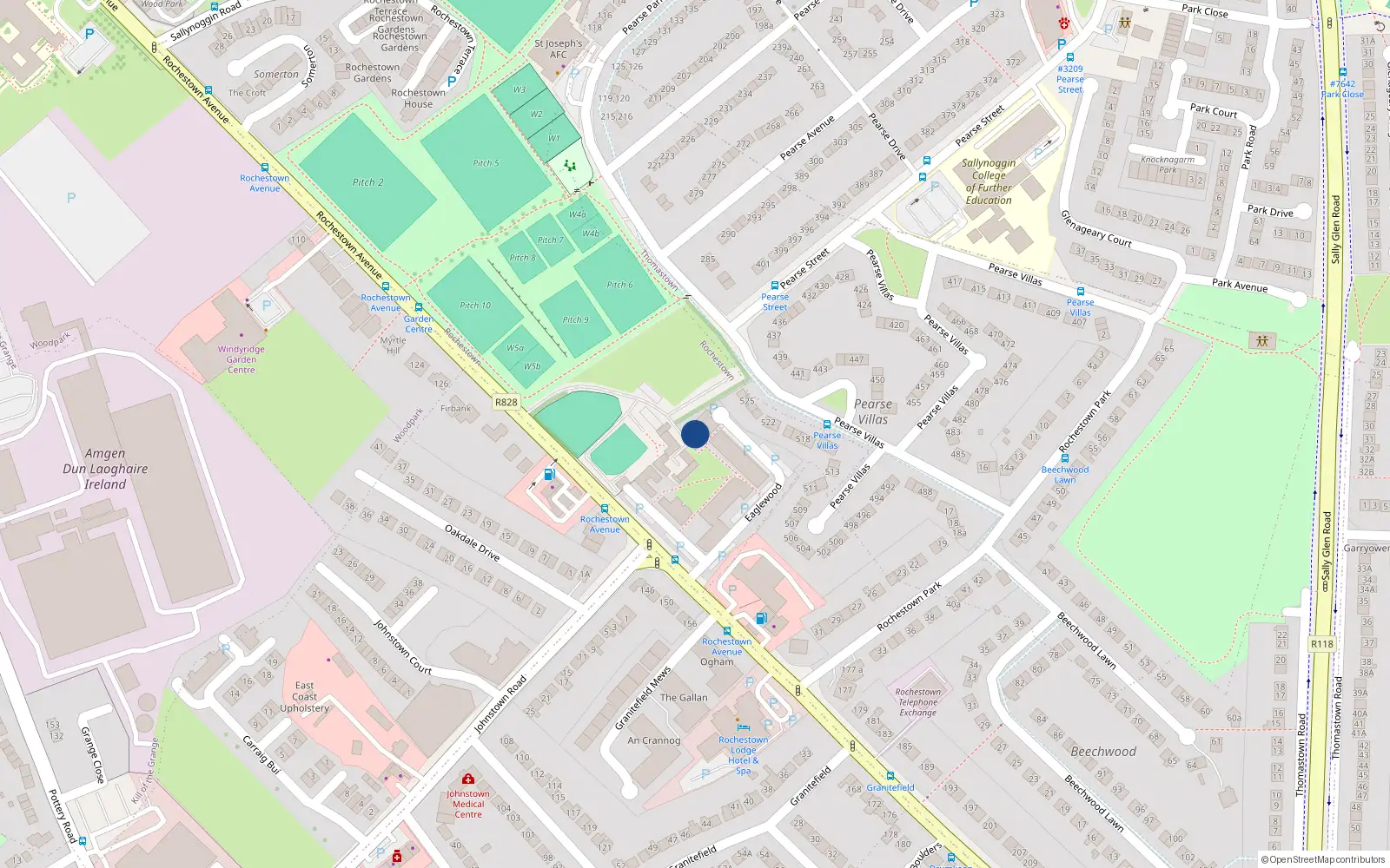 Overhead map showing the location of 67 Eaglewood, Rochestown Avenue, Dun Laoghaire