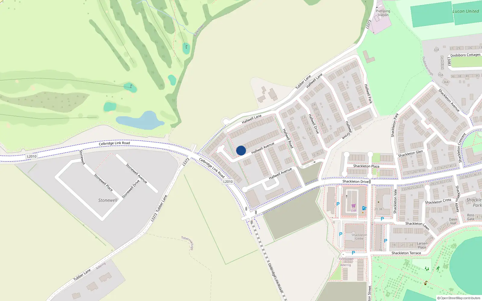 Overhead map showing the location of 68 Hallwell Avenue, Adamstown