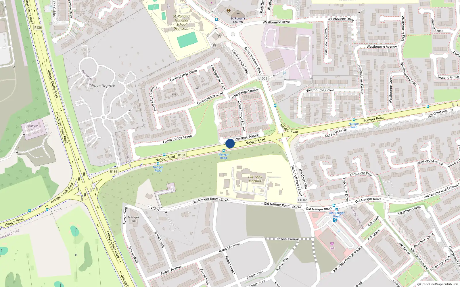 Overhead map showing the location of 69 Rathgael, Deansrath, Clondalkin